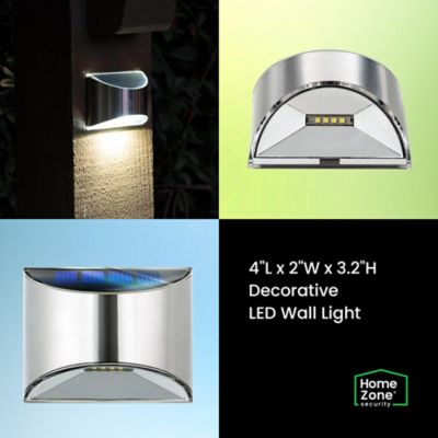 Image showing  4-Pack Decorative Outdoor Solar Wall Lights Wall, Fence Post, or Step