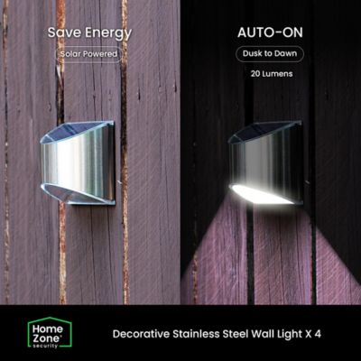 Image showing  4-Pack Decorative Outdoor Solar Wall Lights Wall, Fence Post, or Step