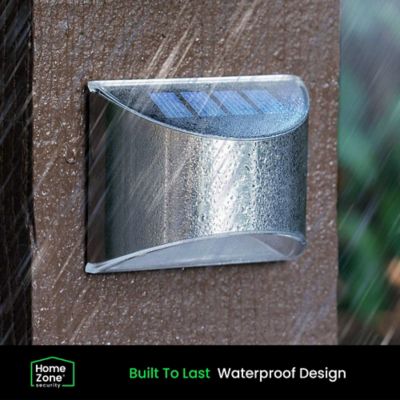 Image showing  4-Pack Decorative Outdoor Solar Wall Lights Wall, Fence Post, or Step