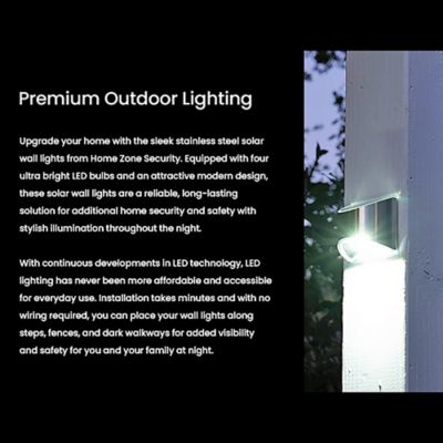 Image showing 7 th Home Zone Security 4-Pack Decorative Outdoor Solar Wall Lights Wall, Fence Post, or Step