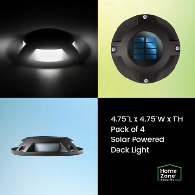 Image showing  Solar-Powered Waterproof Integrated LED Deck Lights, 20 Lumens, 4 Pack