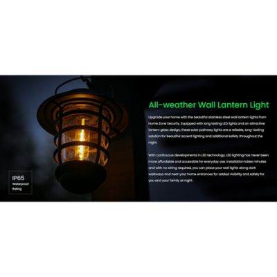 Image showing 7 th Home Zone Security Solar-Powered Wall-Hanging Lights with Brackets, ELJ6792V, 2 Count