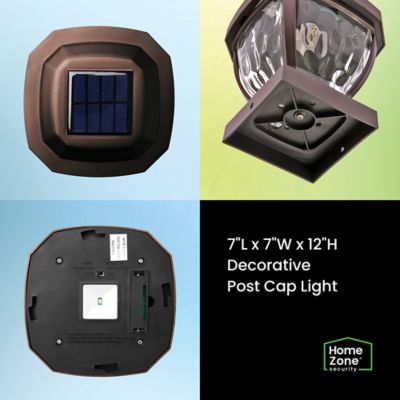Image showing  12-Lumen-Each 4 x 4 Solar LED Post Cap Lights (Bronze)