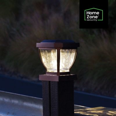 Image showing 6 th Home Zone Security 12-Lumen-Each 4 x 4 Solar LED Post Cap Lights (Bronze)