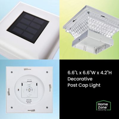 Image showing  Outdoor Solar Post Cap Lights for 3.5-in. x 3.5-in. and 4-in. x 4-in. Posts, 2 Pack (White)