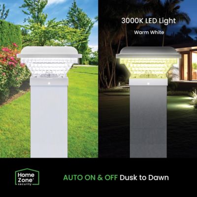 Image showing  Outdoor Solar Post Cap Lights for 3.5-in. x 3.5-in. and 4-in. x 4-in. Posts, 2 Pack (White)