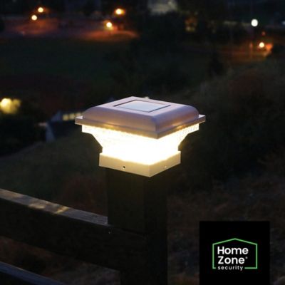 Image showing 7 th Home Zone Security Outdoor Solar Post Cap Lights for 3.5-in. x 3.5-in. and 4-in. x 4-in. Posts, 2 Pack (White)