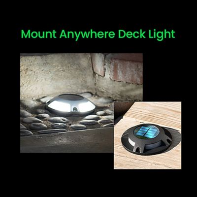 Image showing  12-Pack Outdoor Solar Deck Light, Black, 20 Lumens