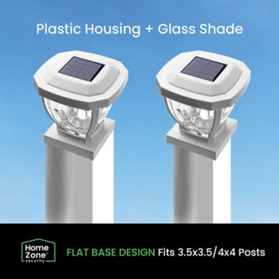 Image showing  12-Lumen-Each 4 x 4 Solar LED Post Cap Lights (White)