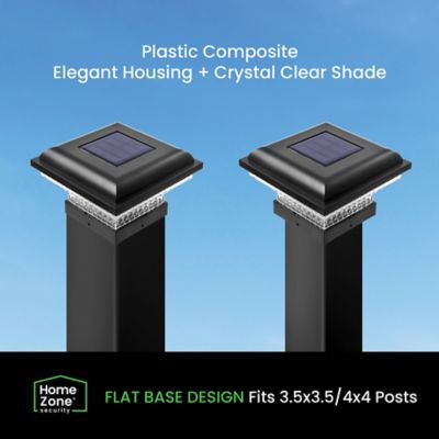 Image showing  Outdoor Solar Post Cap Lights for 3.5-in. x 3.5-in. and 4-in. x 4-in. Posts, 2 Pack (Black)