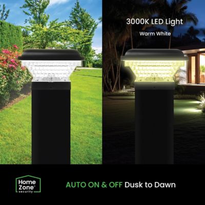 Image showing 6 th Home Zone Security Outdoor Solar Post Cap Lights for 3.5-in. x 3.5-in. and 4-in. x 4-in. Posts, 2 Pack (Black)