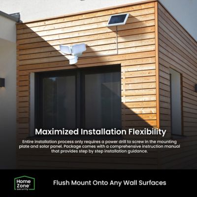 Image showing 8 th Home Zone Security SMD Linkable 2-Light Motion-Sensing Solar-LED Flood Light, 1,500 Lumens, 2 Pack