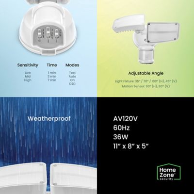 Image showing  3,000-Lumen Twin-Head Halo Dual-Brightness LED Security Floodlight