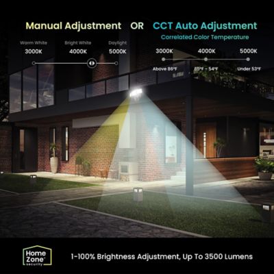 Image showing 5 th Home Zone Security Smart SMD 3-Light Motion Sensing LED Outdoor Flood Light, 3,500 Lumens