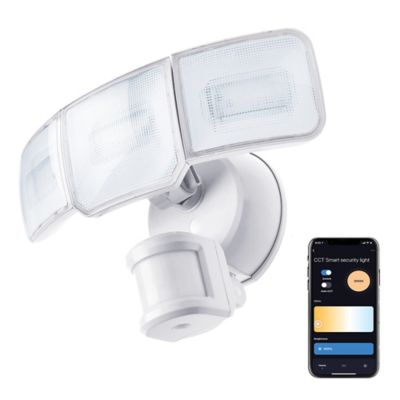 Image showing 9 th Home Zone Security Smart SMD 3-Light Motion Sensing LED Outdoor Flood Light, 3,500 Lumens