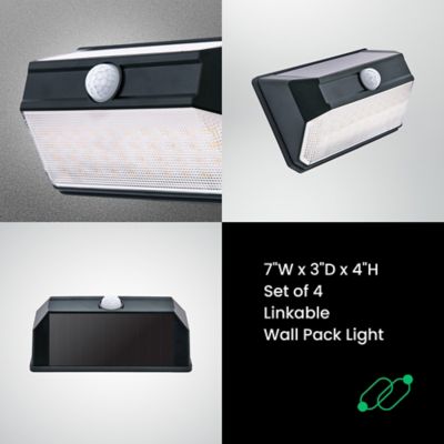 Image showing  Mesh-Linkable Solar SMD LED Security Wall Light, 800 Lumens, 4 Pack
