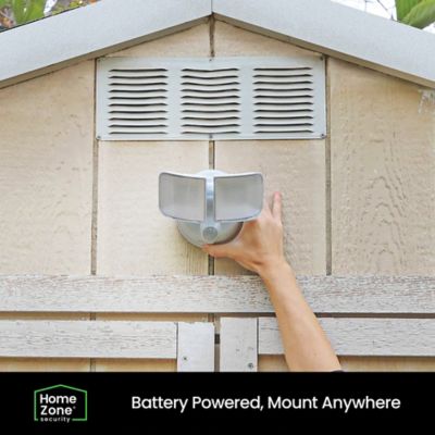 Image showing  1,000-Lumen Twin-Head Motion-Activated Battery-Operated LED Security Lights, 2 Pack