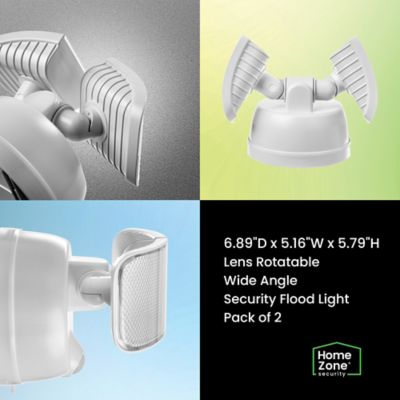 Image showing  1,000-Lumen Twin-Head Motion-Activated Battery-Operated LED Security Lights, 2 Pack