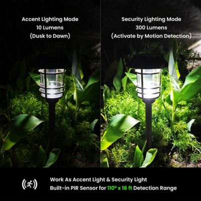 Image showing  Mesh-Linkable Solar LED Traditional-Style Security Pathway Light, 300 Lumens, 4 Pack