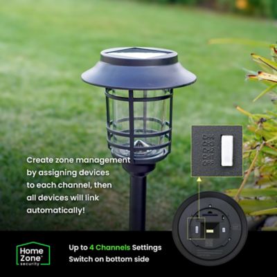 Image showing 6 th Home Zone Security Mesh-Linkable Solar LED Traditional-Style Security Pathway Light, 300 Lumens, 4 Pack
