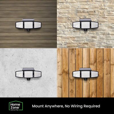 Image showing 6 th Home Zone Security 1,000-Lumen Triple-Head Outdoor Solar LED Motion-Sensor Security Lights, 2 Pack