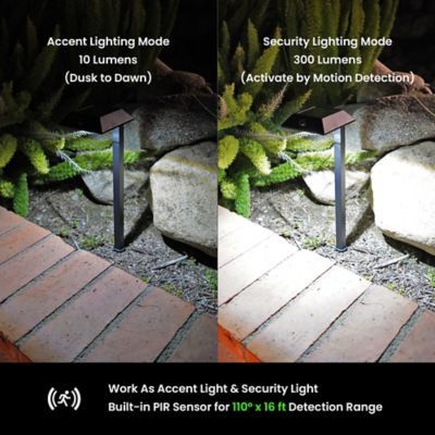Image showing  Mesh-Linkable Solar LED Contemporary-Style Security Pathway Light, 300 Lumens, 4 Pack