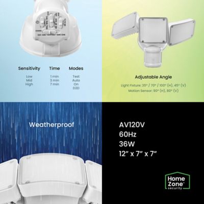 Image showing 5 th Home Zone Security 3,500-Lumen Triple-Head Ultrabright LED Security Light