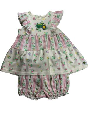 John Deere Infant Girl 2 pc. Bloomer Set Twin Print