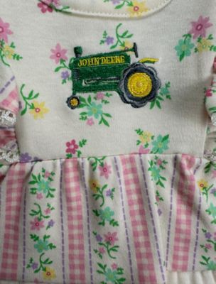 Image showing 3 th John Deere Infant Girl 2 pc. Bloomer Set Twin Print