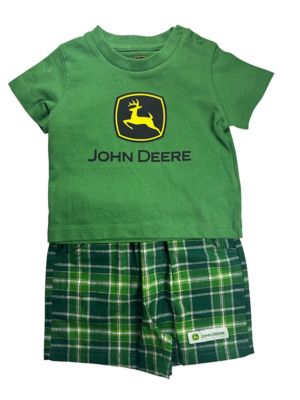 John Deere Infant Boy 2 pc. Shortset Plaid
