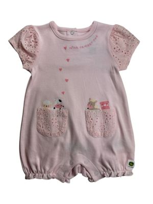 John Deere Infant Girl Romper Nice To Meet You