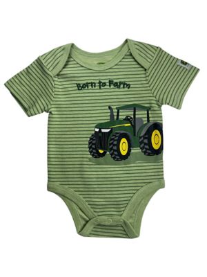 John Deere Infant Boy Creeper Born To Farm