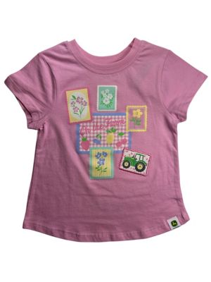 John Deere Toddler Girl Tee Patchwork On Farm