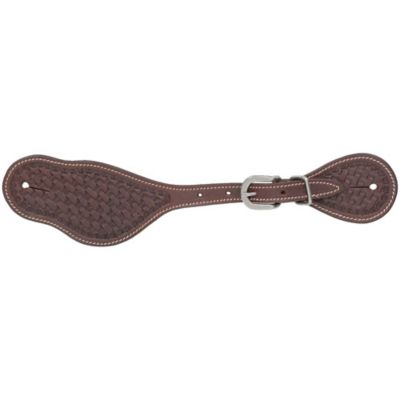 Tough1 Basketweave Harness Leather Spur Straps - Ladies