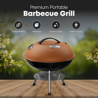 Image showing  14 in Portable Charcoal Grill with Thermometer, CG-14T