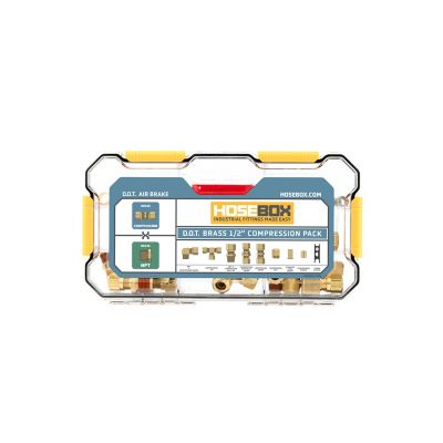 Hose Box Inc. D.O.T. 1/2 in. Brass Compression Air Brake Fittings Kit