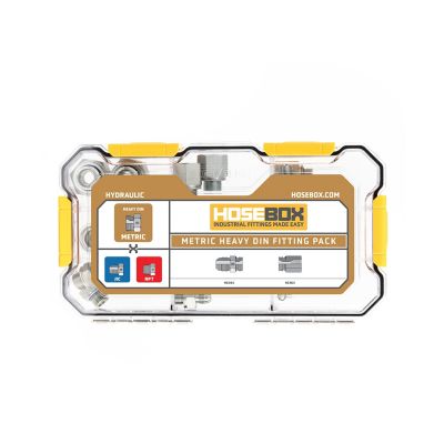 Image showing 1 th Hose Box Inc. Metric Heavy Din - JIC - NPT Fitting Pack