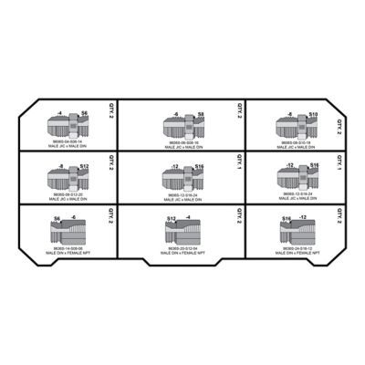 Image showing 4 th Hose Box Inc. Metric Heavy Din - JIC - NPT Fitting Pack