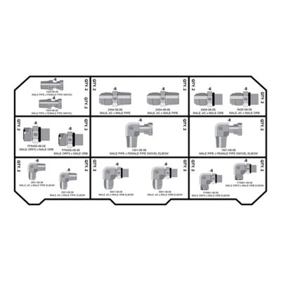 Image showing  Variety Fittings Pack (Most Common JIC, Face Seal And NPT Fittings)
