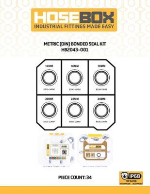 Image showing  Hydraulic Seal Kit Din Bonded Seals, 36 pc.