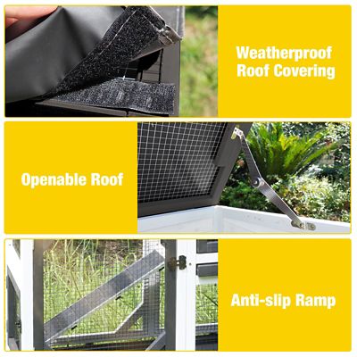 Image showing  Premium 2-Story Wooden Rabbit Hutch with Casters