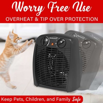 Image showing  1,500-Watt-Max Portable Electric Space Heater and Fan, Black