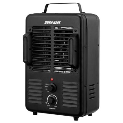 Image showing  1,500-Watt-Max Portable Milkhouse-Style Heater and Fan, with Thermostat and Anti-Freeze Setting, Black