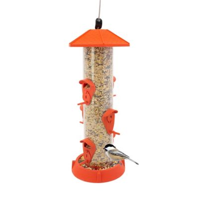 North States 2-in-1 Hinged Port Tube Bird Feeder, Fiesta Red