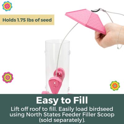Image showing  2-in-1 Hinged Port Tube Bird Feeder- Fiesta Pink