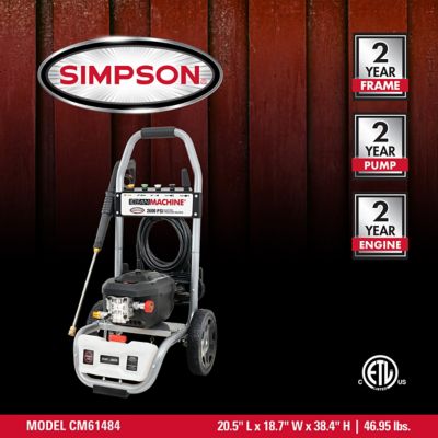 Image showing 3 th SIMPSON Clean Machine 2600 PSI at 1.1 GPM Electric Pressure Washer, 61484