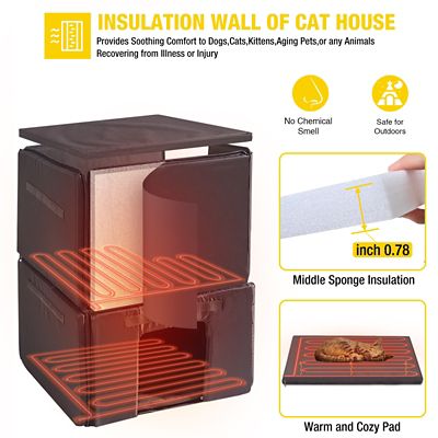 Image showing  Heated Wooden Cat House, Insulated Liner
