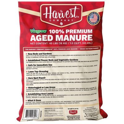 Image showing  Viagrow 40 lb. 1.5 cu. ft. Organic Cow Manure Soil Amendment for Lawn and Garden, 1 pk.