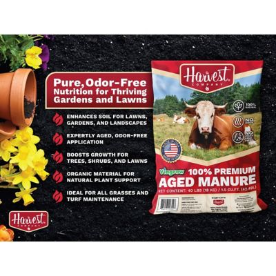 Image showing  Viagrow 40 lb. 1.5 cu. ft. Organic Cow Manure Soil Amendment for Lawn and Garden, 1 pk.