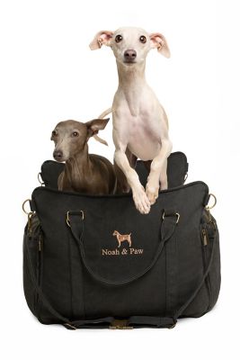 NOAH & PAW Small Dog Car Seat Carrier with 1x Harness Strap 2x Mounting Straps, Waterproof, Washable, Canvas Collection